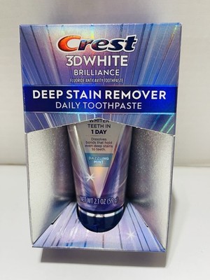 Crest 3D White Brilliance Deep Stain Remover Daily Toothpaste 2.1 oz Exp 07/27