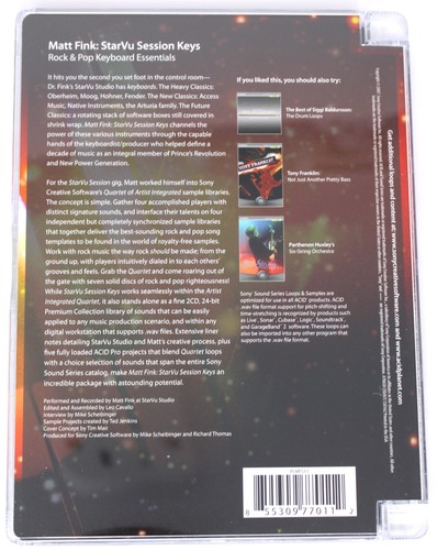 Sony Sound Series Matt Fink Rock Pop Keyboard Loops Sample Library/Sampling 2 CD - Picture 4 of 4