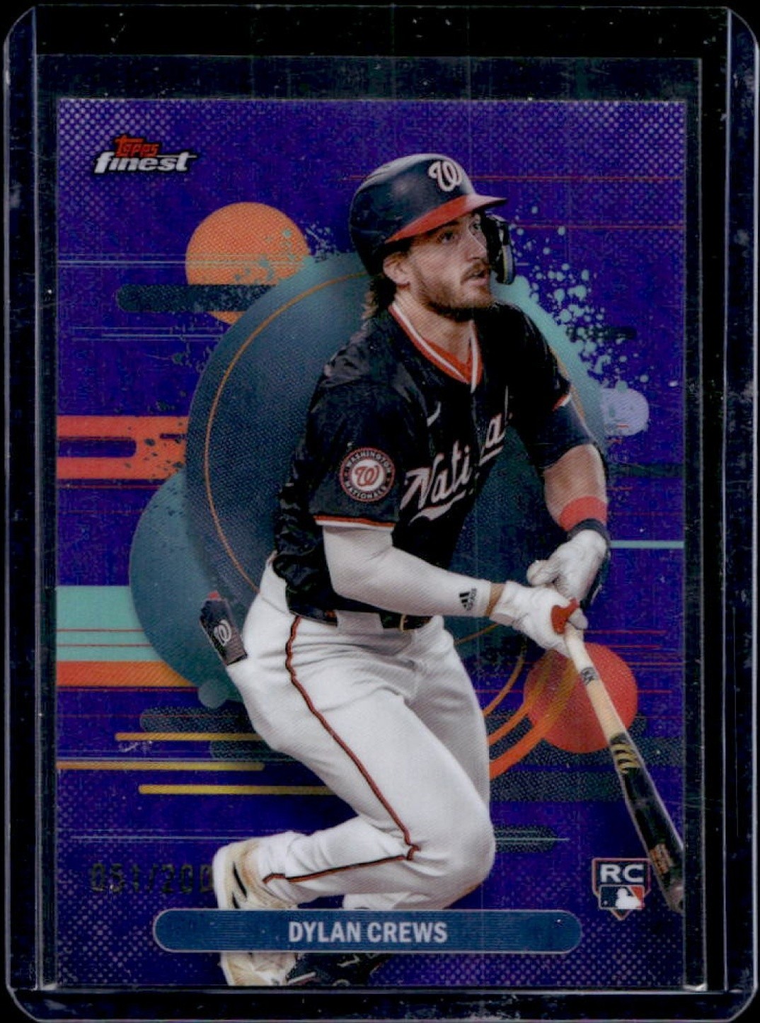 2025 Topps Finest Dylan Crews Uncommon RC Purple Refractor #/200 Nationals