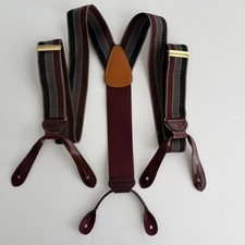 NEW Vintage Trafalgar Suspenders Braces NEW Grey Burgundy Black Croco Leather