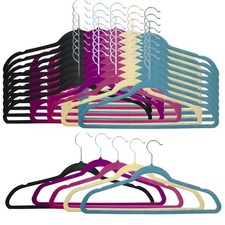 Basics Slim Velvet Non-Slip Suit Hangers with 360 Swivel Hook: 2 Pack
