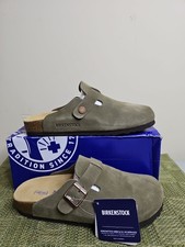 Birkenstock Unisex Size M6 W8 EU 39 Boston BS Clogs Taupe Suede Soft Footbed