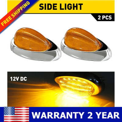 For Freightliner Century Columbia 12V Amber Side Marker Lamp 15LED Signal Light