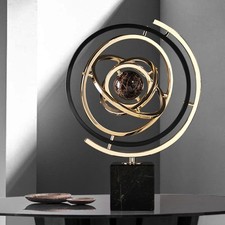 Modern Sculpture Decor, Abstract Art Metal Globe Ornament for Desk Office Decor