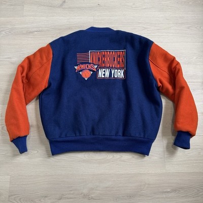 Vintage New York Knicks Varsity Wool Jacket Coat By Delong 90s Authentic XL 