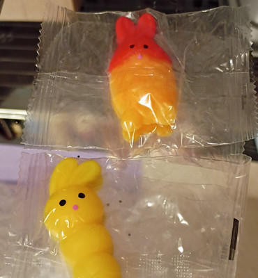 Bunny Shaped Tactile Squeeze Toys Yellow Orange Red for Ages 3-7 2ct Small