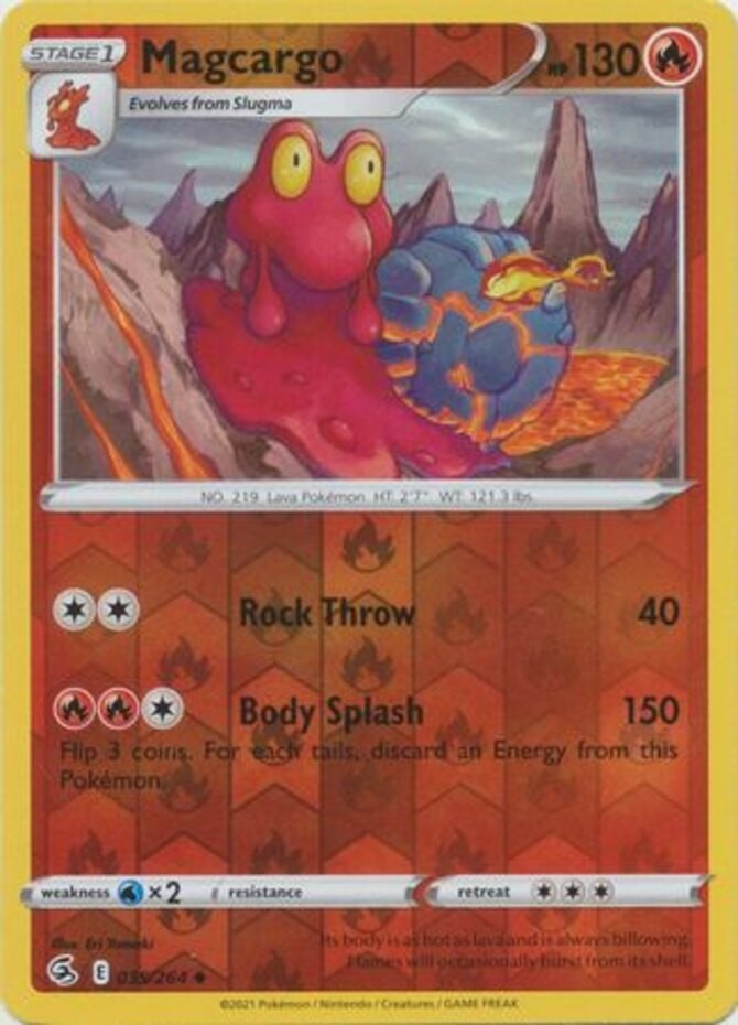 Magcargo - 035/264 - Uncommon - Reverse Holo - Lightly Played
