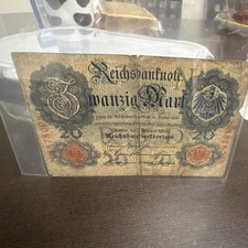 Germany 1914 Reichsbanknote 20 Mark Circulated Banknote Uncertified Ungraded