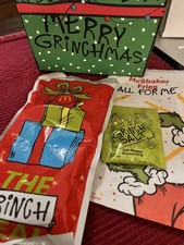 The Grinch Socks / Salt Pack / Salt Shaker Bag Happy Meal Box Set SEALED Green