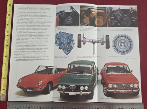 Original 1972 ALFA ROMEO 2000 Berlina, Spider Veloce, GT Veloce SALE Brochure