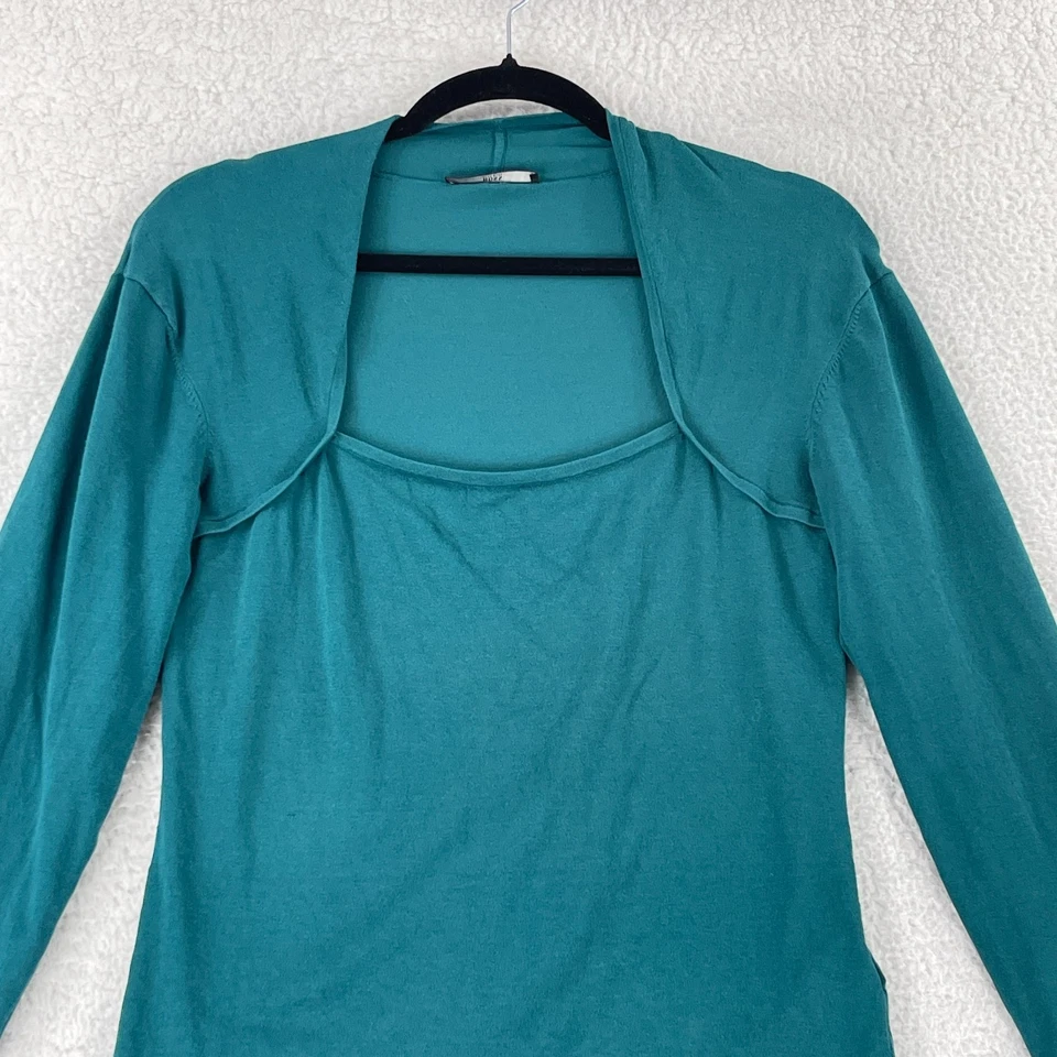 Hugo Boss Top Mujer Talla XS Verde Manga Larga Mezcla Seda Pullover Tejido Informal Foto 2 de 4