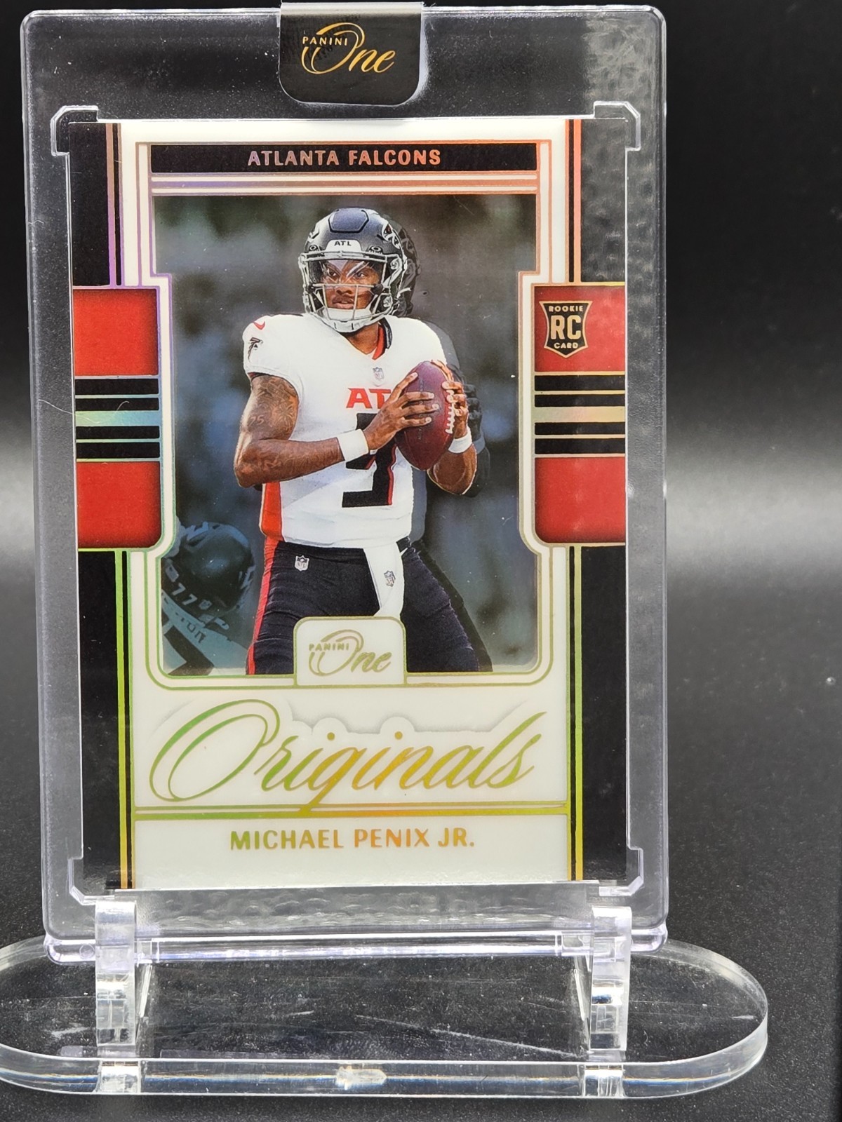2024 Panini One Originals Michael Penix Jr Shadowbox Gold /10 Rookie Falcons