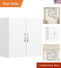 Multifunctional Wall Cabinet with Adjustable Shelving for Small Spaces - White