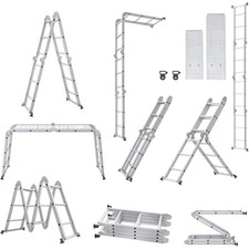 Aluminium Mehrzweckleiter 340cm - Gelenkleiter 6 in 1, Aluleiter Multifunktio...
