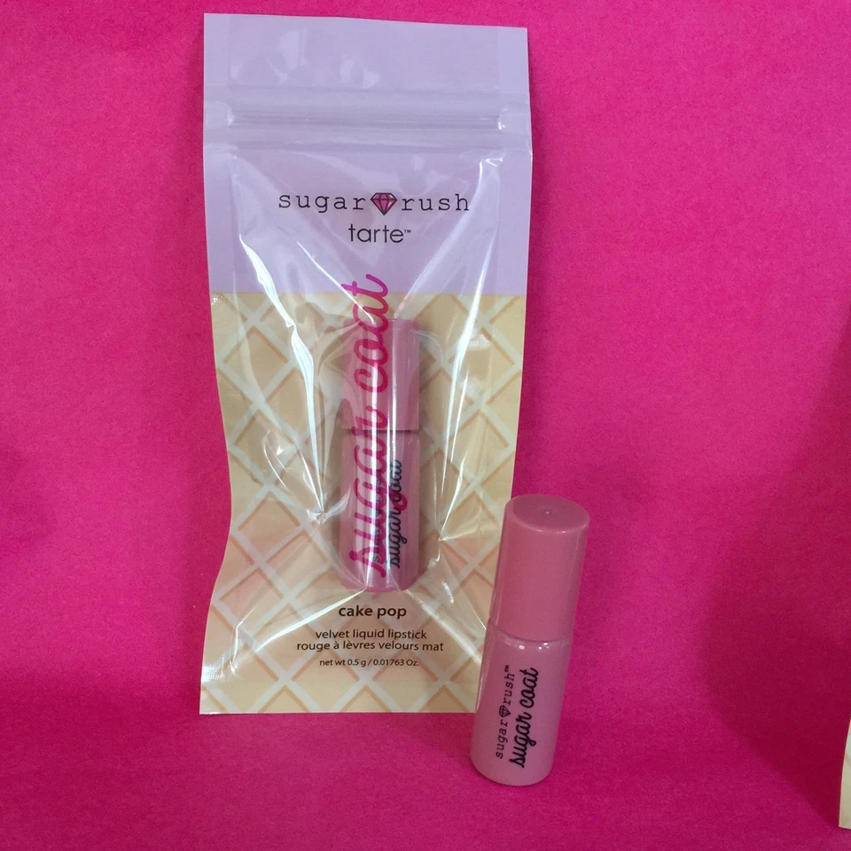 Lápiz labial líquido Tarte Sugar Rush Cake Pop .017 oz nuevo en bolsa. Pack de 5 viajes Foto 4 de 4