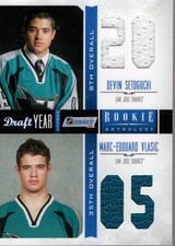 2011-12 Panini Rookie Anthology Draft Year Combo 18 D Setoguchi M Vlasic Jersey