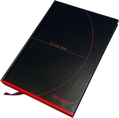 A5 Adressbuch A-Z Registerkarten Index schwarz Hardcover Papier Notizbuch liniert 192 Seiten