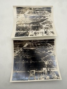WWII Press Photo Atomic Bomb Damage Hiroshima Japan Aerial View 1945