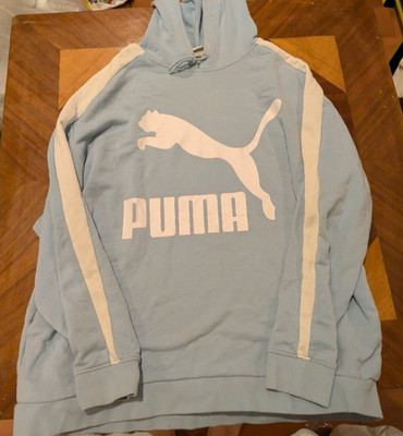 Puma Light Blue Hoodie Sweatshirt Women's Size XL Pullover