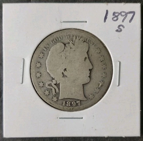 1897 S 50c Barber Silver Half Dollar