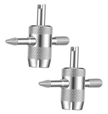 Tire Valve Stem Removal Tool, 2 Pcs Tire Valve Removal Tool, 4-in-1 Metal for