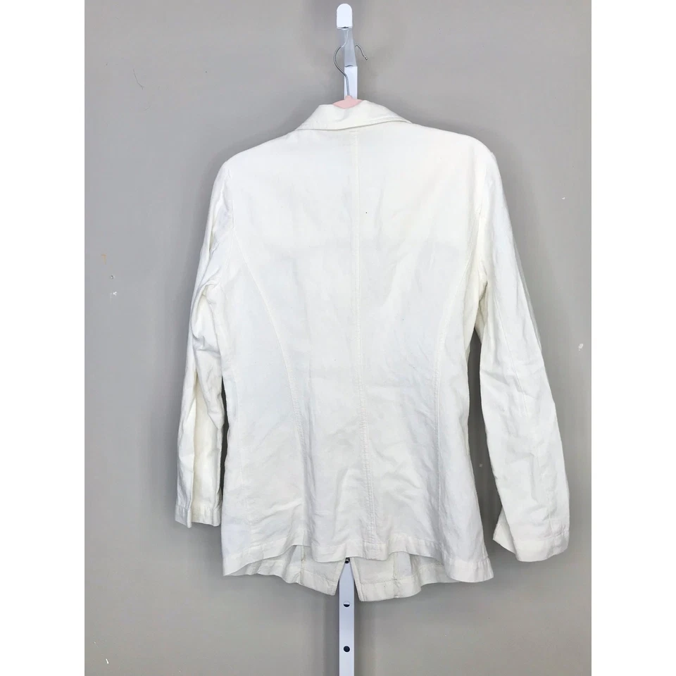 Blazer Ivan Grundahl Copenhagen blanco roto mezcla de lino abotonado Foto 2 de 4