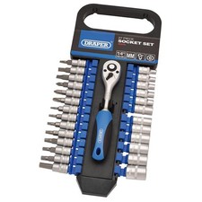 Draper 1/4in. Square Drive Socket Set 27 Piece Metric - 16370