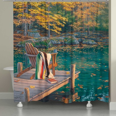 Laural Home Tranquil Lake 71 x 74-inch Shower Curtain Multi 71'' x 72''