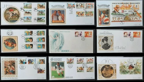 z(JER-213) JERSEY 1996 FDC set of (9) First Day BENHAM Covers (ALL pictured)