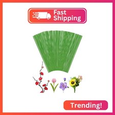 100 PCS 26 Gauge LightGreen Floral Wire Stems for Artificial Flower Making,Flexi