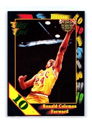 1991-92 Wild Card Basketball #42 Ronnie Coleman 10 Stripe USC Trojans