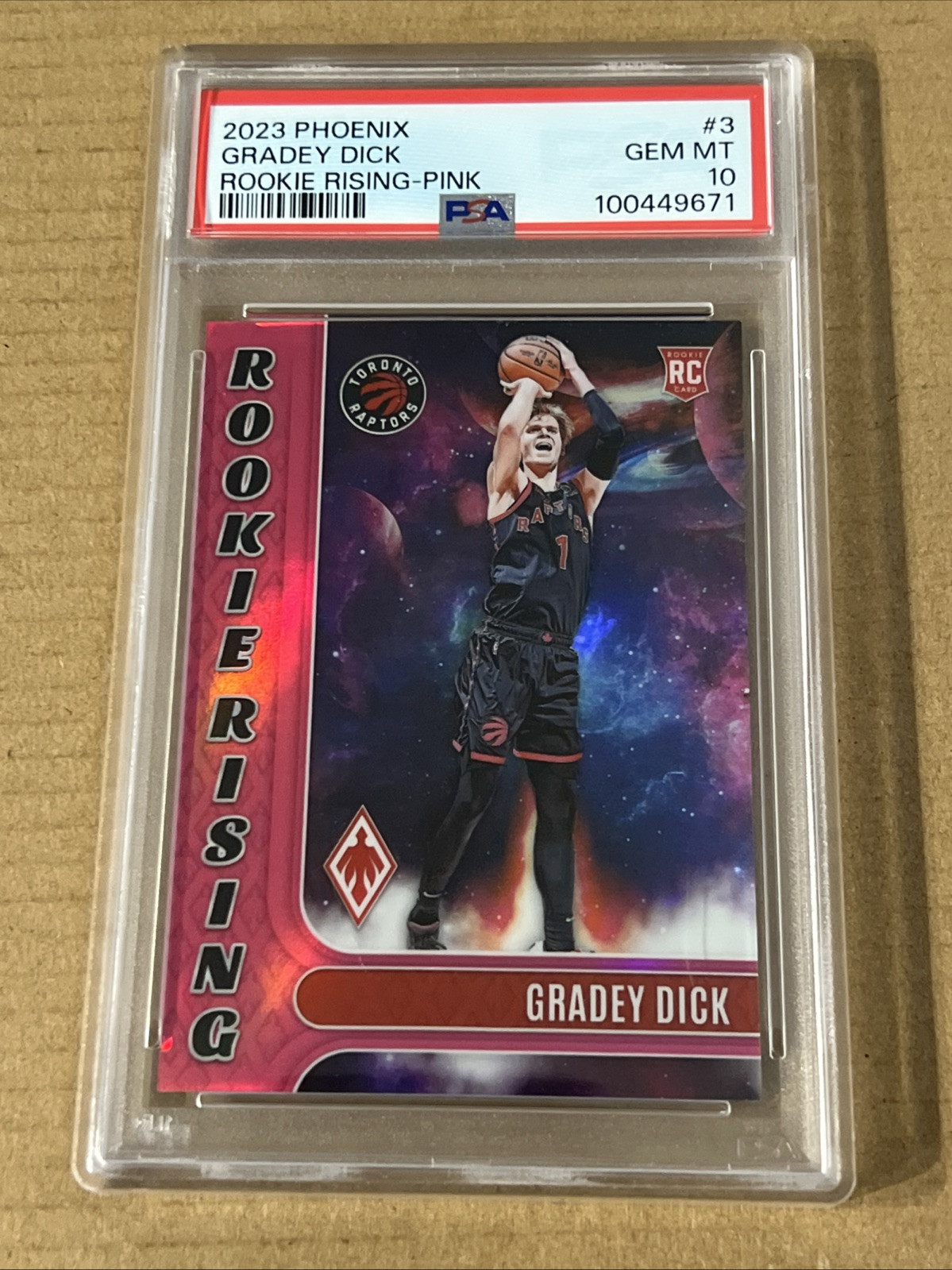 2023-24 Panini Phoenix Gradey Dick Rookie Rising Pink /99 PSA 10 GEM MINT #3