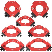 Holzbearbeitung Schablone Set 7 St&uuml;ck Aluminium Fr&auml;sschablone Radiuswinkel