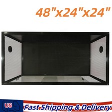 Large Reptile Enclosure Terrarium 120 Gallon 48" x 24" x 24" Black Low Habitat