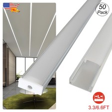50PCS Easy Install U Shape Led Aluminum Track Diffuser 3.3FT 6.6FT For Led Strip