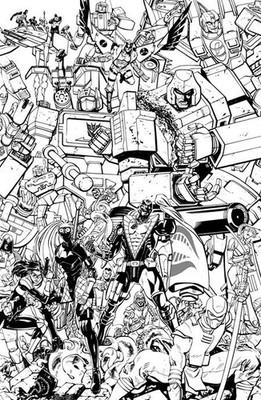 TRANSFORMERS #33 VARIANT CVR G TOM REILLY ENERGON UNIVERSE 3RD ANNIVERSARY B&W V