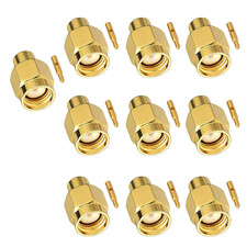 10Pcs SMA Solder Male Plug Connector Straight for RG402 .141 Semi-Rigid Cable 50