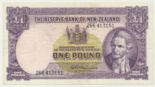 New Zealand: 1956 £1 Fleming. Security Thread Very Fine 