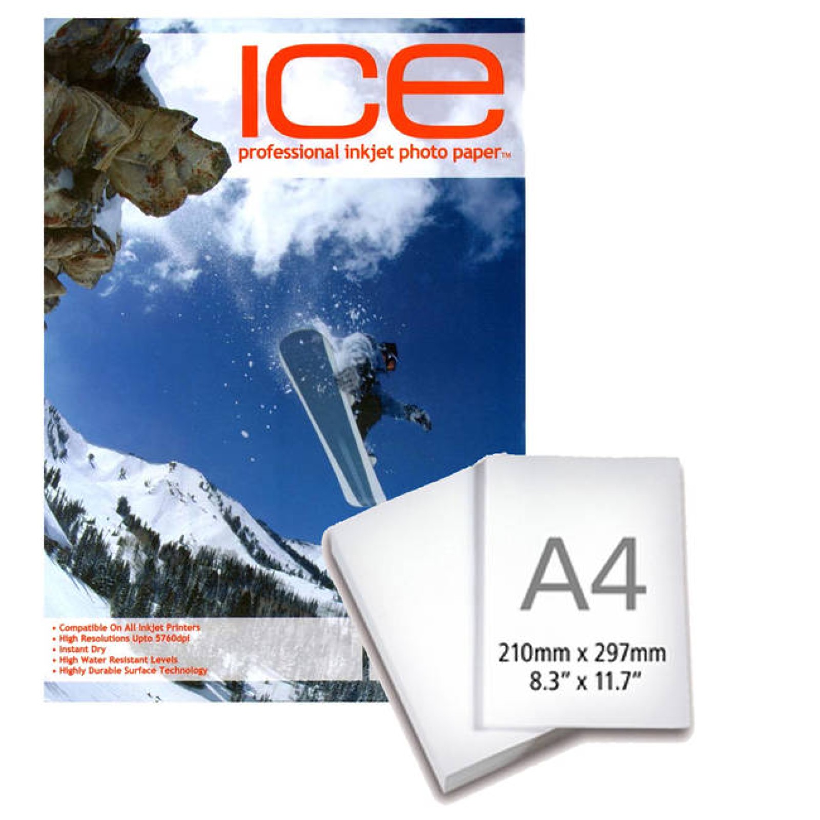 Ice Fine Art Textured Glossy A4 Inkjet Photo Paper 200gsm - 25 Sheets
