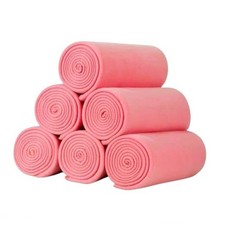 Fleece Blanket Bulk Pack of 6 Cozy Fleece Throw 50" x 60"-Pack of 6 Coral Red