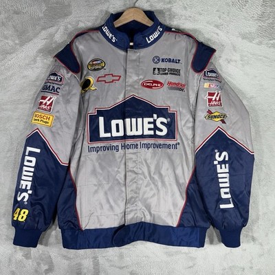 VTG Jimmie Johnson Lowes Nascar Jacket Mens L Gray Chase Authentic