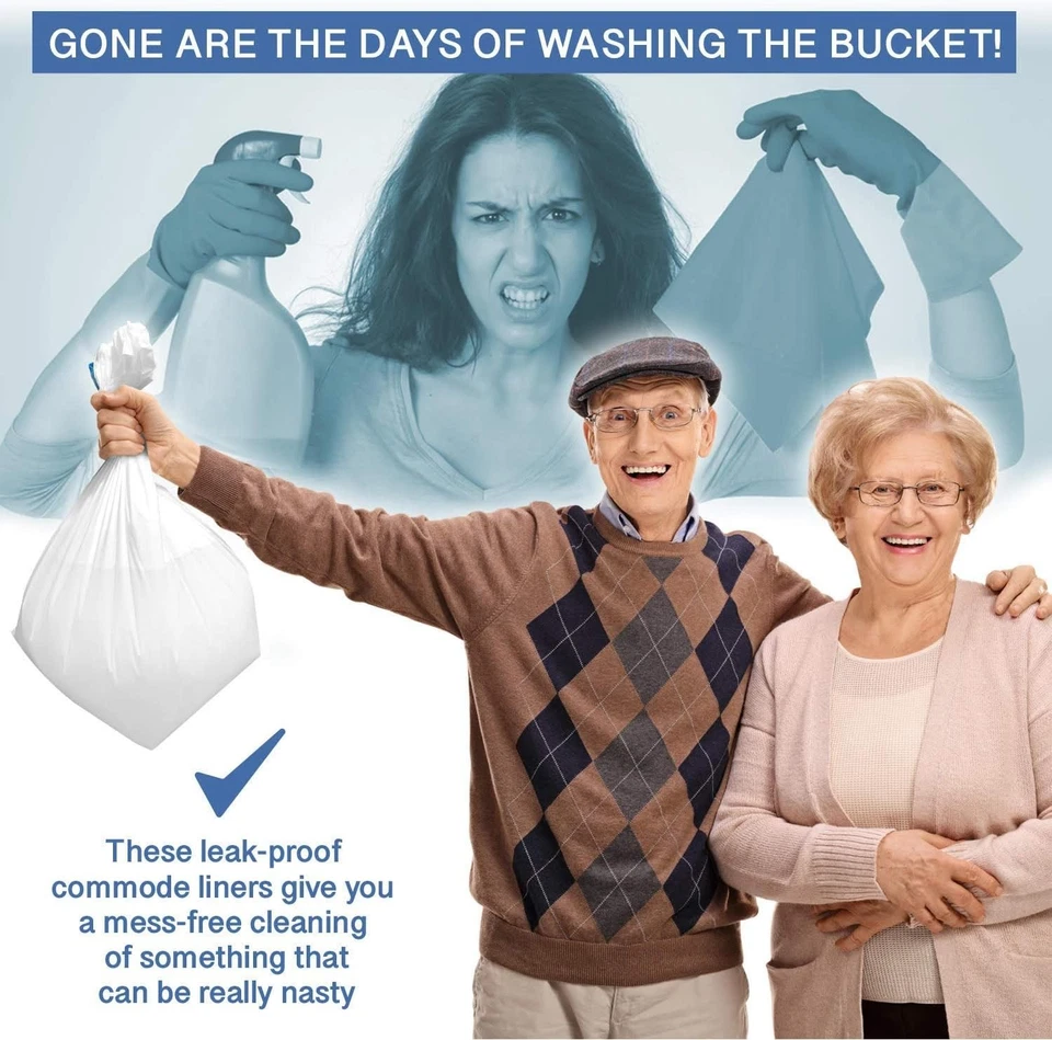 100 Leak-Proof Portable Commode Toilet Bags for Seniors - Easy Disposal Solution - Image 4 of 4