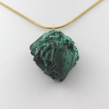Raw Malachite Necklace. 52.0 Ct. Kipushi Mine, Haut-Katanga, Congo. Made In