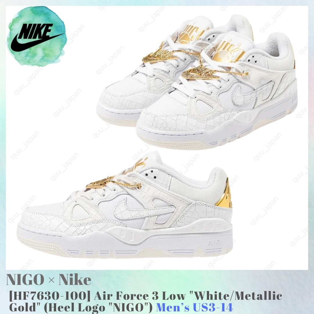 Size 9 - Nike Nigo x Air Force 3 Low White Metallic Gold for sale