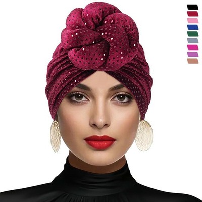 Stylish Elegant Comfortable Stretchy Breathable Luxurious Twist-Up Headscarf Hat