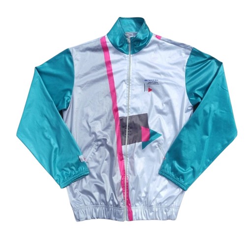 Benotto Jantzen Tracktop Veste Fermeture Éclair Entier Cyclisme Vintage Taille L - Photo 3 sur 12