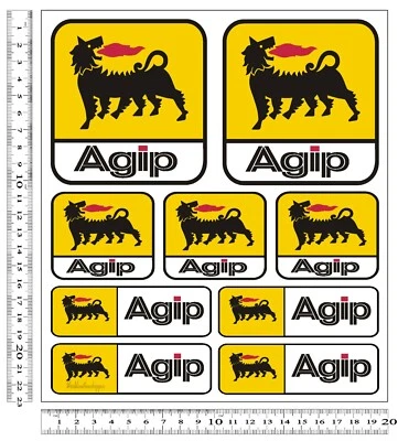 WORLDCUSTOMCHOPPER Adesivi Stiker AGIP per Carene telai moto Ducati Honda Suzuki Kawasaki 23x20