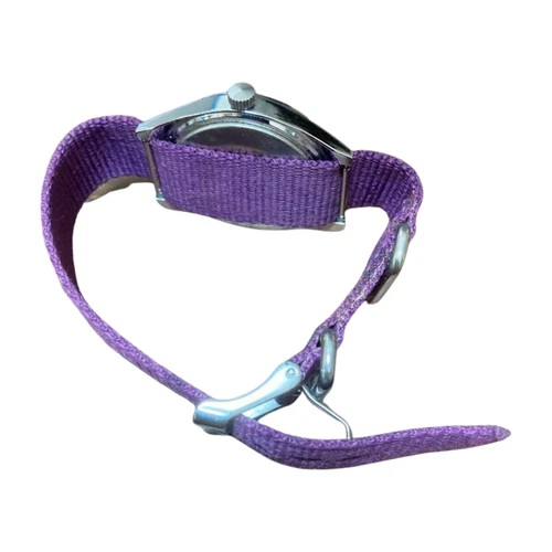 PEANUTS SNOOPY Watch Manual Winding Purple Retro Vintage Used - Picture 7 of 8