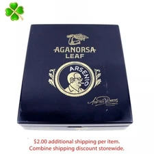 Aganorsa Leaf Arsenio Corona Empty Wood Cigar Box 7.25" x 6.5" x 1.75"