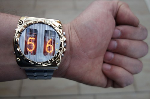 Nixie tube watch clock wrist watch self made IN-16, accelerometer. - Picture 5 of 12